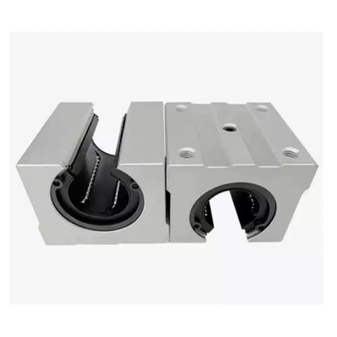 Aluminum 30mm Linear Motion Ball Bearing Slide Block Set Of 4 Pieces SBR30 Compatible Linear Guide Rail For CNC Machines Smooth Glide Rock Solid Precision Heavy Duty CNC Parts For Precise Motion Control, two aluminum bearing slide blocks