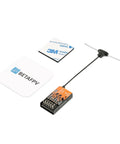 ExpressLRS Micro Receiver With Five PWM Outputs Failsafe And IPEX MHF T Antenna shown with accessories.