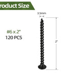 Tough As Nails Heavy Duty Drywall Screws Six By Two Inch Phillips Self Tapping Fasteners with coarse thread, 120 pieces.
