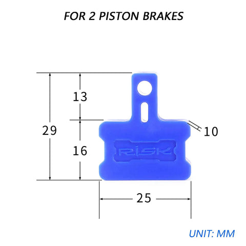 Six Piece Hydraulic Disc Brake Pad Spacer Set With Pro Grade Bleed Blocks For Shimano Avid SRAM MTB, blue spacer dimensions