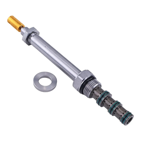 Solenoid Operated Spool Cartridge Valve SV08-47AM-0-N-00, metal construction, plug-and-play for HydraForce models, side view with washer