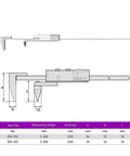 Edge Distance Center Distance Digital Caliper Horizontal Side to Hole Center Distance Size Measurement Electronic Tools, (5300mm) with detailed dimensions.