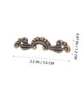 Old School Retro Wooden Cabinet Pulls Zinc Alloy Decorative Knobs Set Of 20, 56x17mm ornate design with vintage details.
