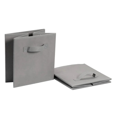 Tame The Chaos With These Slick Collapsible Fabric Storage Cubes Reinforced Sewn Handles Make Moving Heavy Loads Effortless Solid Gray Bins A Total Game Changer For Closets 13 6 Pack