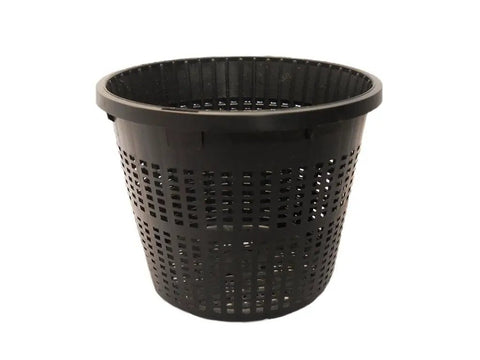 5 Inch Round Water Garden Plant Basket Set 3 Pack For Pond Plants, Mesh Slotted Plastic Pots, durable black basket with mesh slots