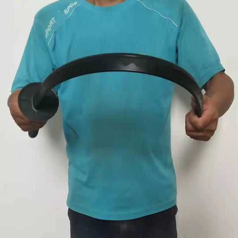 Demonstrating the Ultra Tough 41 Inch Polypropylene Sword With ABS Scabbard bent past 90 degrees during martial arts training.