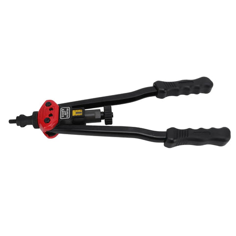 16 Inch Hand Blind Riveter And Rivet Nut Setter Kit With 10 Mandrels And 110 Rivet Nuts, black metal tool with anti slip handles
