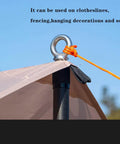 Beefy 5 Pack 1 Quarter Inch By 2 Inch Eye Bolt Set Premium T316 Stainless Steel Shoulder Lifting Eyebolts with orange rope and tent fabric