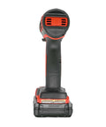 Rear view of Compact Half Inch Hammer Drill Driver Kit With M18 Cordless Power, showing battery and handle design