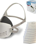 Reusable Respirator Mask With 7 Filters For Woodworking And Welding In The Shop Polishing Painting And All Day Everyday Work Protection Half Face Respirator With Comfortable Quick Release Headband And Dual Filtration.