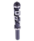 Heavy Duty Carbide Insert Flush Trim Router Bit With Dual Top And Bottom Bearings 19mm Cutting Width Half Inch Shank upright view