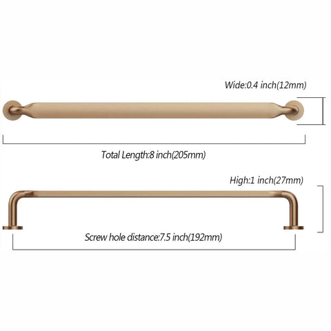 Champagne Bronze Cabinet Pulls Two Pack 7.5-Inch Heavy-Duty Solid Kitchen Cabinet Handles Champagne Gold Drawer Hardware For Bathrooms And Cabinets Built Tough Rust Proof Easy Install, 8-inch pull