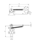 Technical drawing of Encoder Mounting Bracket EB015 Adjustable Anti Skid Aluminum Alloy Holder Mounting Stand Accessory