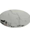 Smooth Operator Quiet 360 Spin Sintered Stone Lazy Susan Turntable Elegant White Serving Tray flat round marble surface