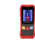 Knock It Out Of The Park With This Heavy Duty 4 In 1 Wall Scanner Hunting Studs Live Wires Pipes Depth And Wood Humidity Engineered For Stress Free Weekend Grinds, red device with screen displays metal detection.