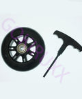 Durable Inline Skate Wheels Pack with tool, 85A hardness, size options 90mm to 125mm for indoor outdoor use.