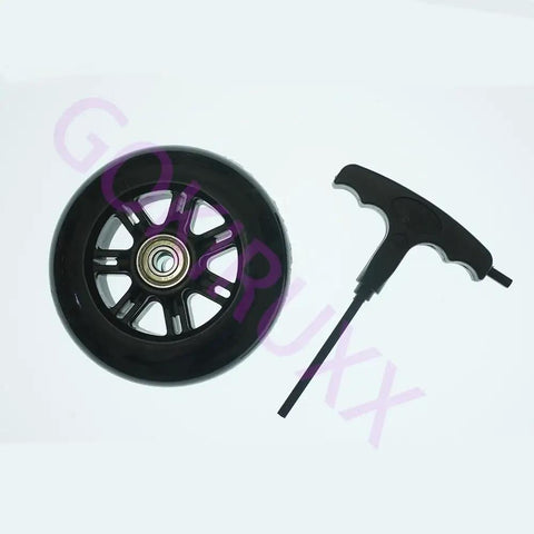 Durable Inline Skate Wheels Pack with tool, 85A hardness, size options 90mm to 125mm for indoor outdoor use.