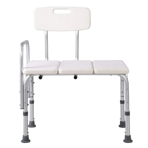 Bathtub Transfer Bench With Back Wide 24 By 15 Inch Seat Five Level Height Adjustment From 16.5 To 20.5 Inches