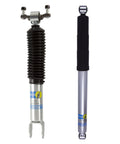 Two Bilstein 5100 Series Front And Rear Monotube Shocks Set For 2011 To 2024 Silverado 2500 HD And Sierra 3500 HD with front lift.