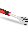 Eight Inch Dual Direction Ratchet Wrench With Three Eighths Drive Ideal For Filter Spark Plug Lug Nut Sockets Universal Quick Release Multi Purpose Car Repair Tool Durable Steel Construction For Easy Auto Home Shop Use visible.