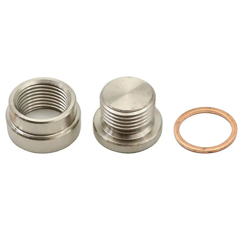 12mm Transmission Drain Plug Kit Weld-In Bung And Stainless Steel Plug With Washer For Oil Pan Sump Drain Fittings M12 X 1.25 Thread
