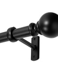 One Inch Adjustable Heavy Duty Curtain Rod With Extra Long Range From 30 To 240 Inches For Windows And Room Dividers Indoor Outdoor Use Matte Black Finish Durable And Stylish close-up