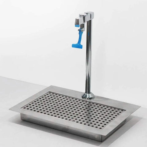 Stainless Steel Deck Mount Water Station Pedestal For Glass Filling, Push Back Cup Filler in office, school, or dining hall