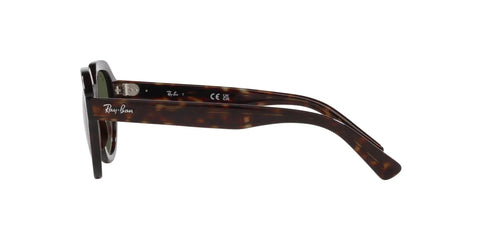 Side view of Gina Square Sunnies In Havana Frame With Green Lenses 53 Millimeter Size With Full UV Protection Durable Frame