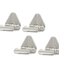 Rock Solid Left Pontoon Gate Latch Fits 1 To 1.25 Inch Square Boat Frames, four pack marine latches in gray for secure fastening.