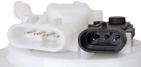 Close-up of Heavy Duty Electric Fuel Pump For Buick LeSabre Park Avenue Cadillac Seville connectors detailing electrical ports.