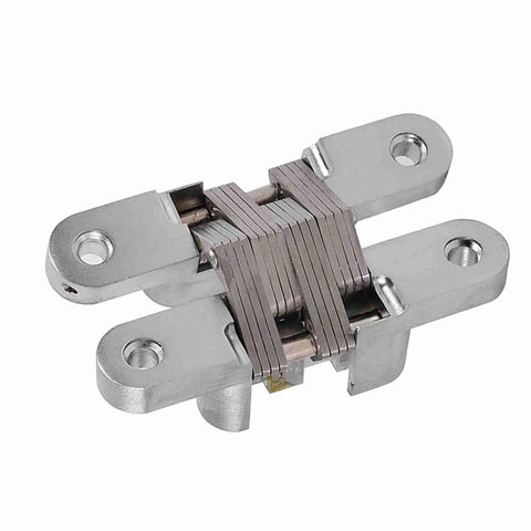 Sturdy 180 Degree Hidden Cabinet Hinges 68.8mm For Round Corner Doors Easy To Attach Backset 94mm Stainless Steel Zinc Alloy Rustproof