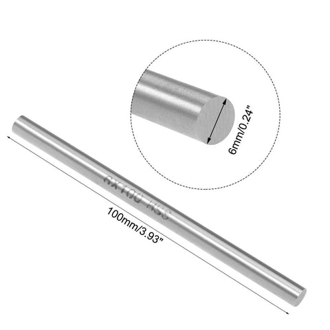 uxcell two round steel rods, 6 mm diameter × 100 mm length, HSS lathe bar stock, 2 pcs