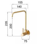 AOXHUGB Faucet Tap Drinking Water Faucet Kitchen Sink Stainless Steel 1/4,200Mm (A 200MM) gold kitchen faucet dimensions.