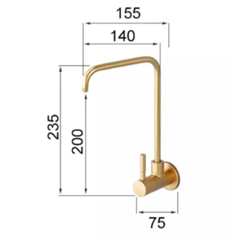 AOXHUGB Faucet Tap Drinking Water Faucet Kitchen Sink Stainless Steel 1/4,200Mm (A 200MM) gold kitchen faucet dimensions.