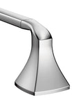 Voss 24 Inch Chrome Towel Bar For Bathroom, Wall Mounted, corner detail, sleek chrome finish, reflective mirror look, modern spa upgrade