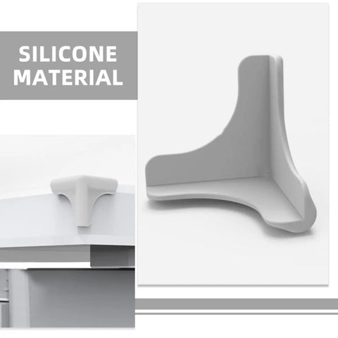 Close-up of Silicone Corner Protectors 8 Pack For Furniture And Kitchen Edges Durable Range Hood Safety Guards.