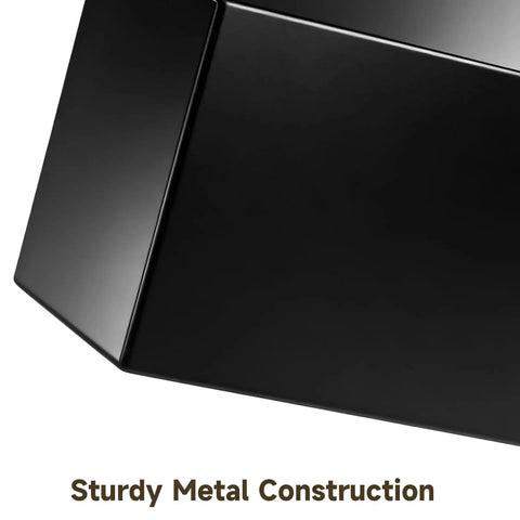 Close-up of black metal Two Pack Magnetic Storage Can Holder Set For Desk Or Wall Mount, Space Saving Metal Organizer.