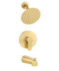 Tub And Shower Faucet Set With Valve, Trim Kit And 6 Inch High Pressure Rain Showerhead For Bathroom Remodeling, Durable Brass Chrome Finish