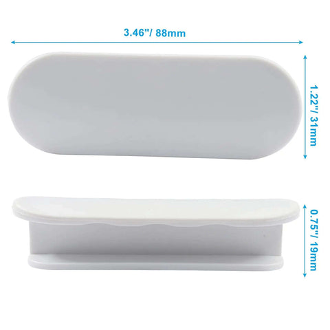 Self-Adhesive Drawer Pulls 4 Pack No-Drill Cabinet Handles For Kitchen Cabinets, Closets, Windows And Sliding Doors White 3.46 Inch