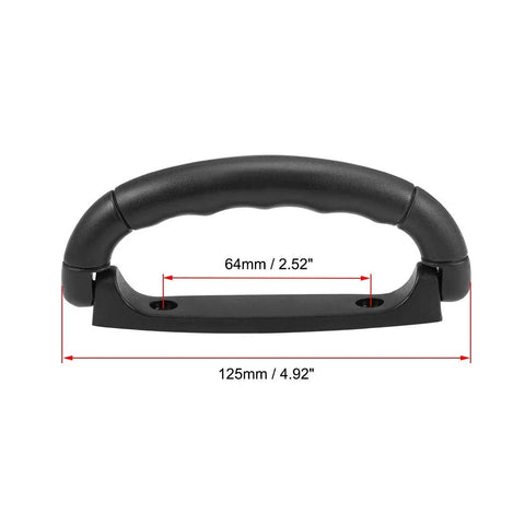 Plastic Luggage Handle Pull 4.92 Inch Length With 3.78 Inch Grip For Suitcase Replacement shown with measurements