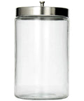 Decorative Clear Glass Apothecary Jar With Metal Lid For Kitchen Bathroom Or Laundry Organization Ideal Storage Canister