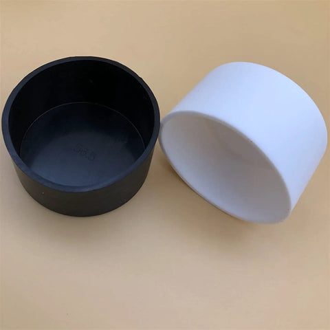 Black and white PVC sealing caps from the All Purpose Silicone O Ring Kit And Sealing Caps For Pipes And Appliances DIY Friendly Kit.