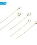 Gold Stainless Steel Eye Pins 0.6mm Gauge 28mm Length, 300 Pieces For Jewelry Making, Findings, Bead Stringing, Earrings And Necklace Projects, DIY Craft Supplies, Durable Beading Tools, 300 pcs shown