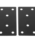 Two Pack Black Stainless Steel Flat Braces For Furniture Repair And Woodworking Rust Resistant Straight Brackets side by side