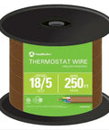 18 Gauge 5 Conductor Thermostat Wire 250 Ft Brown Solid Copper CL2 Cable for HVAC and Alarm Systems Made in USA spool