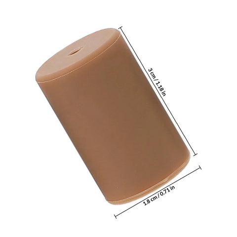 Brown Silicone Corner Guards For Furniture And Drawer Handles Soft Round Edge Protectors That Eliminate Sharp Edges shown with size dimensions
