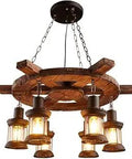 Boat Rudder Wood Pendant Light With Antique Farmhouse Vibe For Island Kitchens And Cafe Bars Rustic Loft Ceiling Hanging Lamp