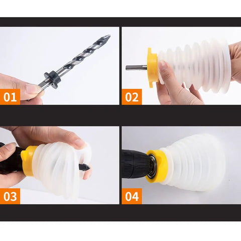 Electric Drill Dust Cover Retractable Rubber Shield for hammer drills assembly demonstration steps