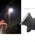 Heavy Duty Rechargeable Floodlight Delivering Beast Mode Illumination With IP66 Weatherproof Aluminum Housing in use at night on construction site