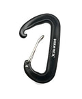 Ultra Tough Aluminum Carabiner Clip from 4 Pack, black, with lightweight wiregate for hammocks, camping, water bottles, and backpacking.